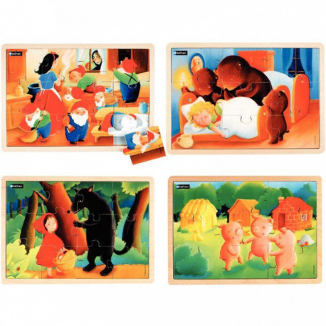 LOT DE 4 PUZZLES LES CONTES N°2 NATHAN