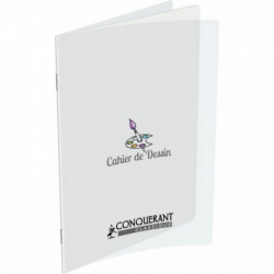 CAHIER DE DESSIN 96 PAGES 24X32 CM UNI 120G COUVERTURE EN POLYPROPYLÈNE INCOLORE