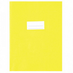 PROTÈGES-CAHIER LUXE OPAQUE RABATS 22/100ÈME 17X22CM PVC CRISTAL JAUNE LOT DE 10