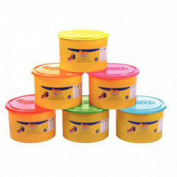 PACK DE 6 POTS DE 460 GRAMMES DE PÂTE À JOUER BLANDIVER COULEURS FLUO