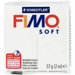 BLOC DE PÂTE À MODELER FIMO SOFT 57 GRAMMES BLANC