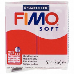 BLOC DE PÂTE À MODELER FIMO SOFT 57 GRAMMES ROUGE INDIEN