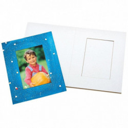 LOT DE 10 CADRES PHOTO EN CARTON, 1 FACE BLANCHE FORME RECTANGULAIRE 17X22 CM