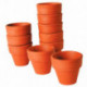 LOT DE 10 PETITS POTS EN TERRE CUITE