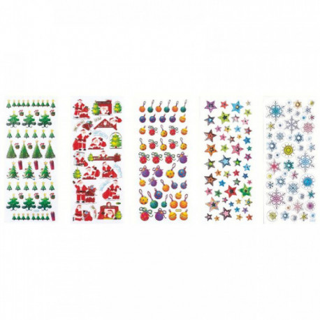 POCHETTE DE 420 STICKERS 3D THÈME NOËL ASSORTIS