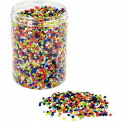 BOCAL DE 500 GRAMMES DE PERLES ROCAILLES OPAQUES DIAMÈTRE 2,5 MM ASSORTIS