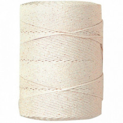 PELOTE DE 1KG DE COTON TRESSÉ BLANC DIAMÈTRE 2 MM LONGUEUR ENVIRON 460 MÈTRES