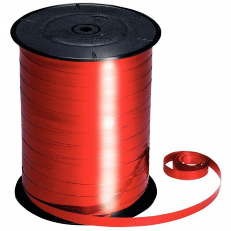 BOBINE DE 250M DE LONGUEUR SUR 7 MM DE LARGEUR DE BOLDUC LISSE COLORIS ROUGE MÉTALLISÉ