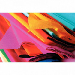 PAQUET DE 10 FEUILLES DE CRÉPON SUPÉRIEUR FORMAT 250 X 50 CM COULEURS ASSORTIES