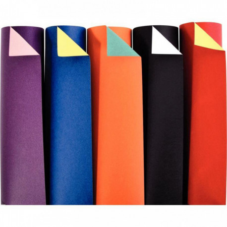 PAQUET DE 100 FEUILLES CARTOLINE BICOLORE 21X29.7CM 150 G COULEURS ASSORTIES