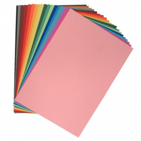 PAQUET DE 10 FEUILLES PAPIER DESSIN COULEUR FORMAT 50X65 CM 160 G FUCHSIA