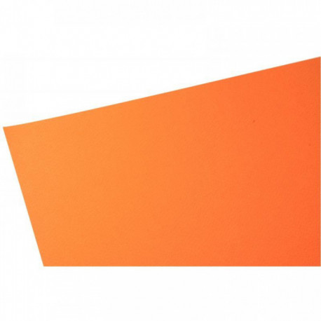 PAQUET DE 10 FEUILLES PAPIER DESSIN COULEUR FORMAT 50X65 CM 160 G ORANGE VIF