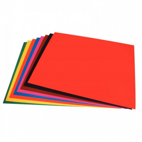 PAQUET 25 FEUILLES CARTA 210G 50X70 CM COULEURS ASSORTIES