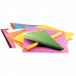 PAQUET DE 24 FEUILLES PAPIER VIVALDI 50X65 CM 240 G COULEURS ASSORTIES