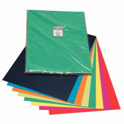 FEUILLES CARTADOR 50X32.5CM 270G PAQUET DE 40 - 8 COULEURS ASSORTIES