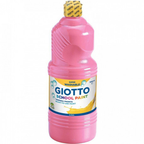 FLACON DE 1 LITRE DE GOUACHE LIQUIDE LAVABLE GIOTTO ROSE