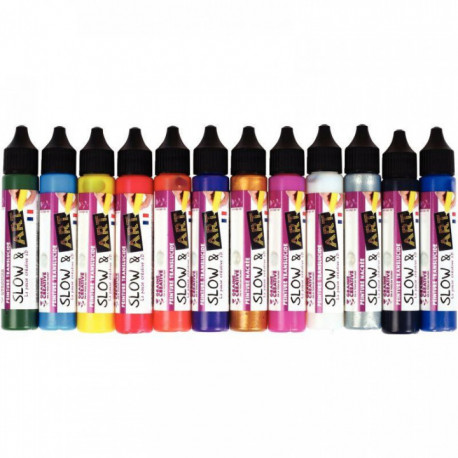 LOT DE 12 CRAYONS SLOW & ART, COLORIS ASSORTIS