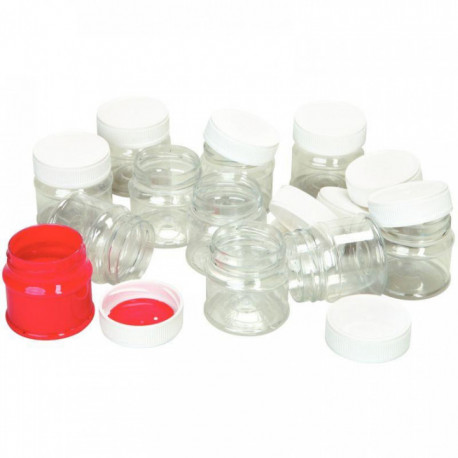 LOT DE 12 POTS DE 50ML EN PET TRANSPARENT