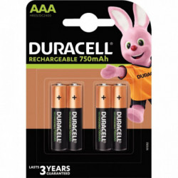PILES RECHARGEABLES BLISTER 4 ACCU DURACEL AAA 750A PLUS POWER