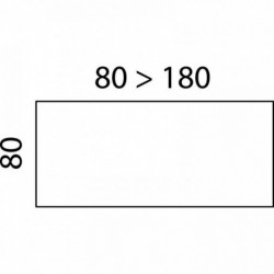 BUREAU TABLE PLAN DROIT ONYX L..80 X P.80 X H73,5 CM PLATEAU HÊTRE /PIÈTEMENT ALU