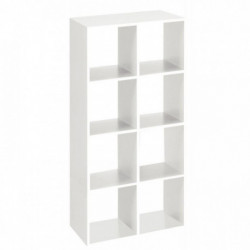 BIBLIOTHÈQUE BENCH 73X142.5 8 CASES BLANC