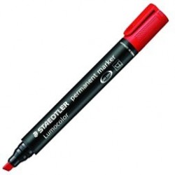 MARQUEUR LUMOCOLOR PERMANENT BISEAU ROUGE STAEDTLER 350-2