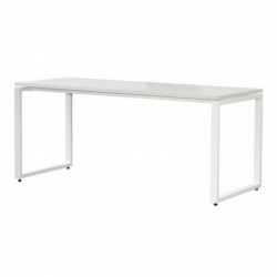 BUREAU DROIT PIÈTEMENT CARRÉ L160CM PANNEAU BLANC/PIEDS BLANC