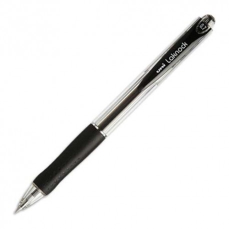 STYLO BILLE RETRACTABLE UNI LAKNOCK 1MM NOIR