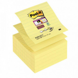 BLOC REPOSITIONNABLE 101X101 *PQT5*Z-NOTES  SUPER STICKY  90F. JAUNE LIGNÉES POST IT PEFC 