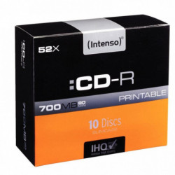 PAQUET DE 10 CD-R IMPRIMABLES INTENSO 700 MO