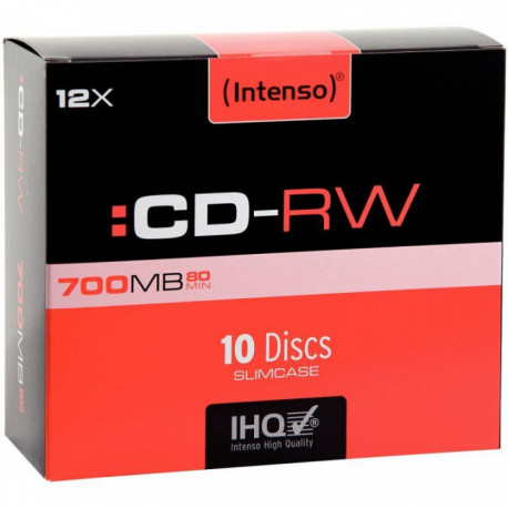 PAQUET DE 10 CD-RW HIGH SPEED INTENSO 700 MO