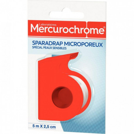 PANSEMENT SPARADRAP MICROPOREUX 5MX2,5CM BTE 50 MERCUROCHROME