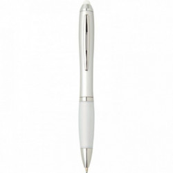 STYLO BILLE TWIST EN ABS AVEC GRIP BLANC