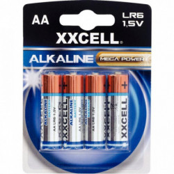 BLISTER DE 4 PILES 1.5V LR06 ALCALINE XXCELL