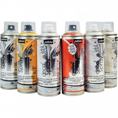 LOT DE 6 SPRAYS 200ML DE PEINTURES ACRYLIQUES