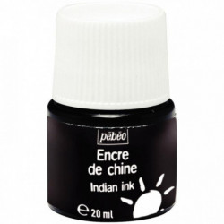 FLACON 20ML D’ENCRE DE CHINE NOIRE