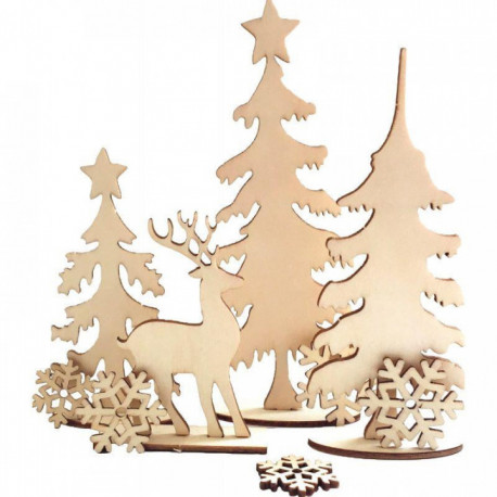 PLANCHE DECOR FORET NOEL BOIS