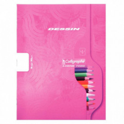 CAHIER DE DESSIN 16 PAGES FORMAT 17X22 CM PAPIER BLANC UNI 90G