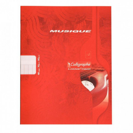 CAHIER PIQÛRE MUSIQUE ET CHANT 17X22 CM. 48 PAGES 24 PAGES SEYES, 24 PAGES PORTÉES 70G