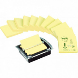 BLOC REPOSITIONNABLE *DEVIDOIR+12BLOCS* Z-Notes Post-it® Recyclées Jaune l