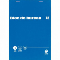 BLOC DE BUREAU 100 FEUILLES 60G FORMAT A5 QUADRILLÉ 5X5