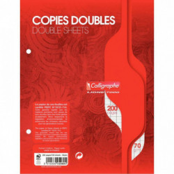 COPIES DBLES PERF. 2 TROUS 17x22 70G 200 PAGES SEYES CALLIGRA 5080C