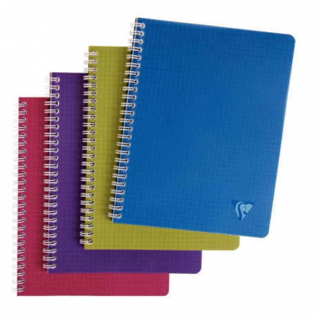 CAHIER SPIRALE A5+ 180P 5X5 90G EVOLUTIV'BOOK CLAIREFONTAINE FAB France PEFC