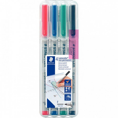 ETUI ASSORTI  4 FEUTRES SOLUBLES FIN 316WP4 STAEDTLE 316 WP4
