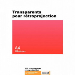 BOÎTE DE 100 TRANSPARENTS POUR RÉTROPROJECTION COPIEUR A4 100µ
