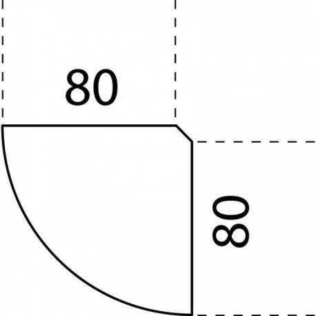 ANGLE DE LIAISON 90° 80X80CM CHÊNE CLAIR