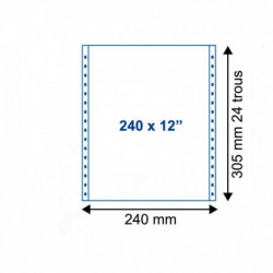 FEUILLES LISTING UNI AUTOCOPIANT 2 PLIS 56/57G 240MMx12 PQT DE 1250 BANDES DÉTA