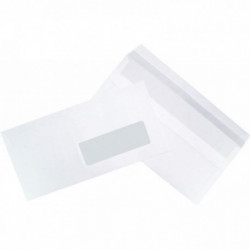 BOÎTE DE 500 ENVELOPPES BLANCHES DL 110X220 80G/M² FENÊTRE 35X100 AUTOCOLLANTES