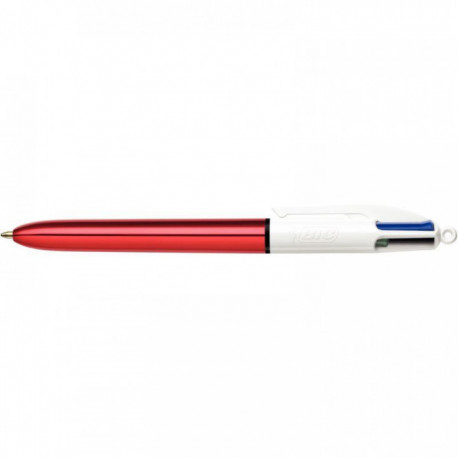 STYLO 4 COULEURS BILLE ROUGE METALL.SHINE