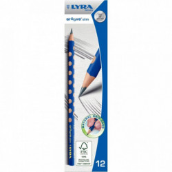 CRAYONS PAPIER ETUI DE 12 LYRA GROOVE SLIM GRAPHITE